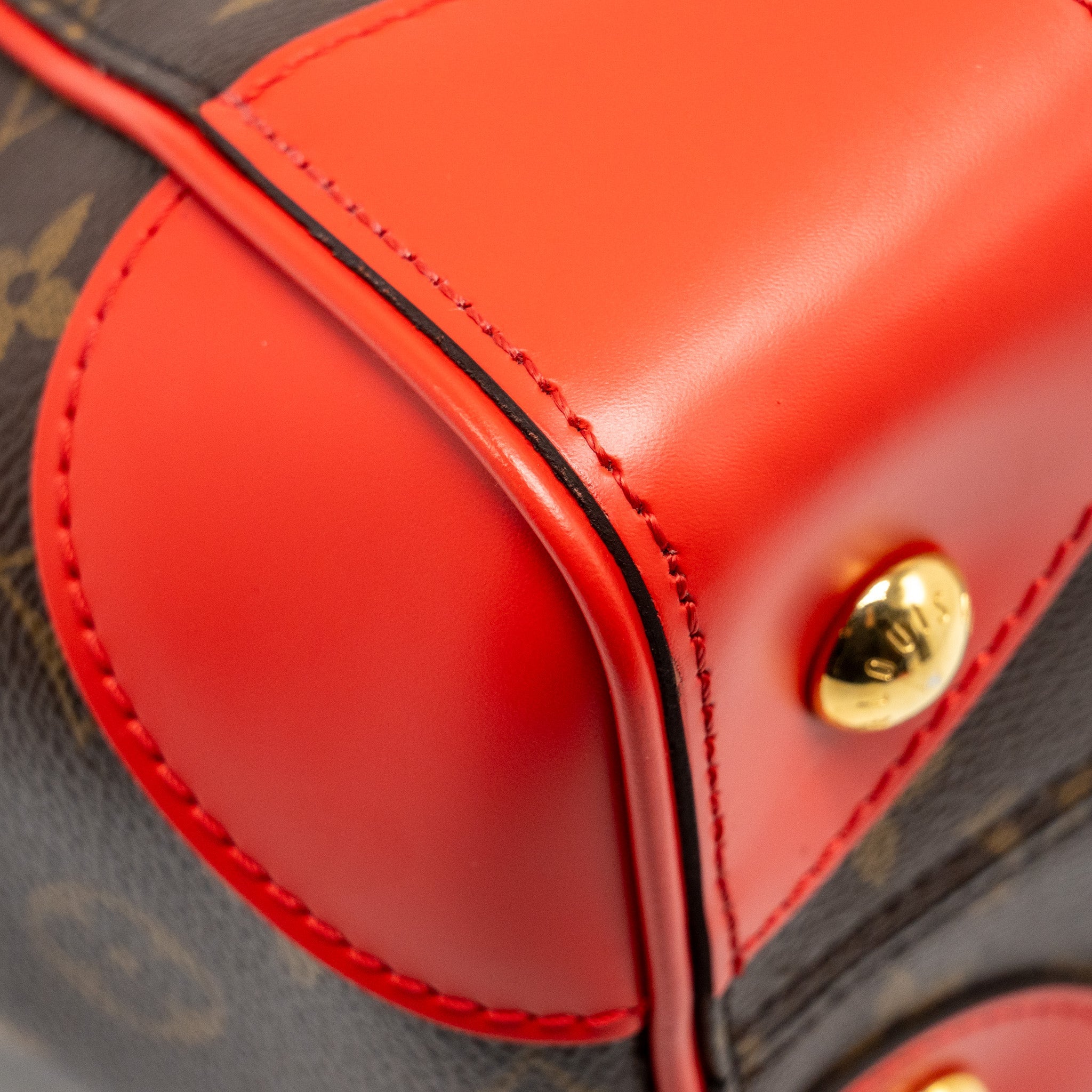 LOUIS VUITTON PHENIX TOP HANDLE SHOULDER BAG MONOGRAM CANVAS RED GHW