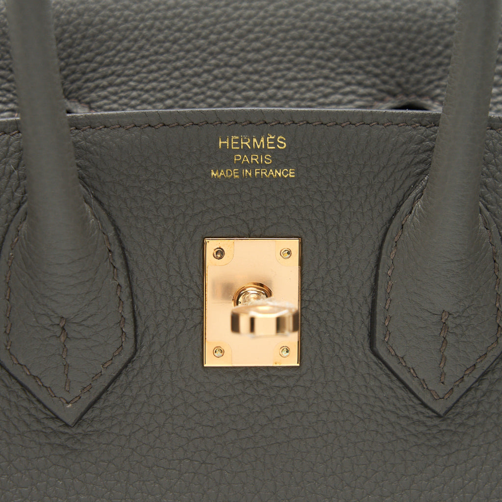HERMES BIRKIN25 GRIS ETAIN TOGO LEATHER RGHW
