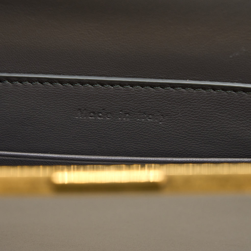 CELINE MINI CLASP SHOULDER BAG LIGHT GREY RUTHENIUM GHW