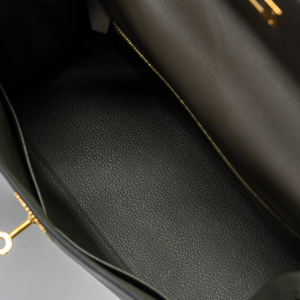 HERMES KELLY 28 EVERCOLOR VERT DE GRIS GHW