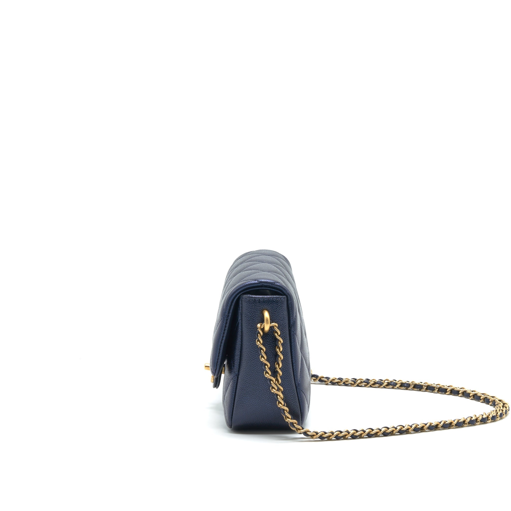CHANEL 21K MY PERFECT MINI FLAP BAG CAVIAR BLACK GHW