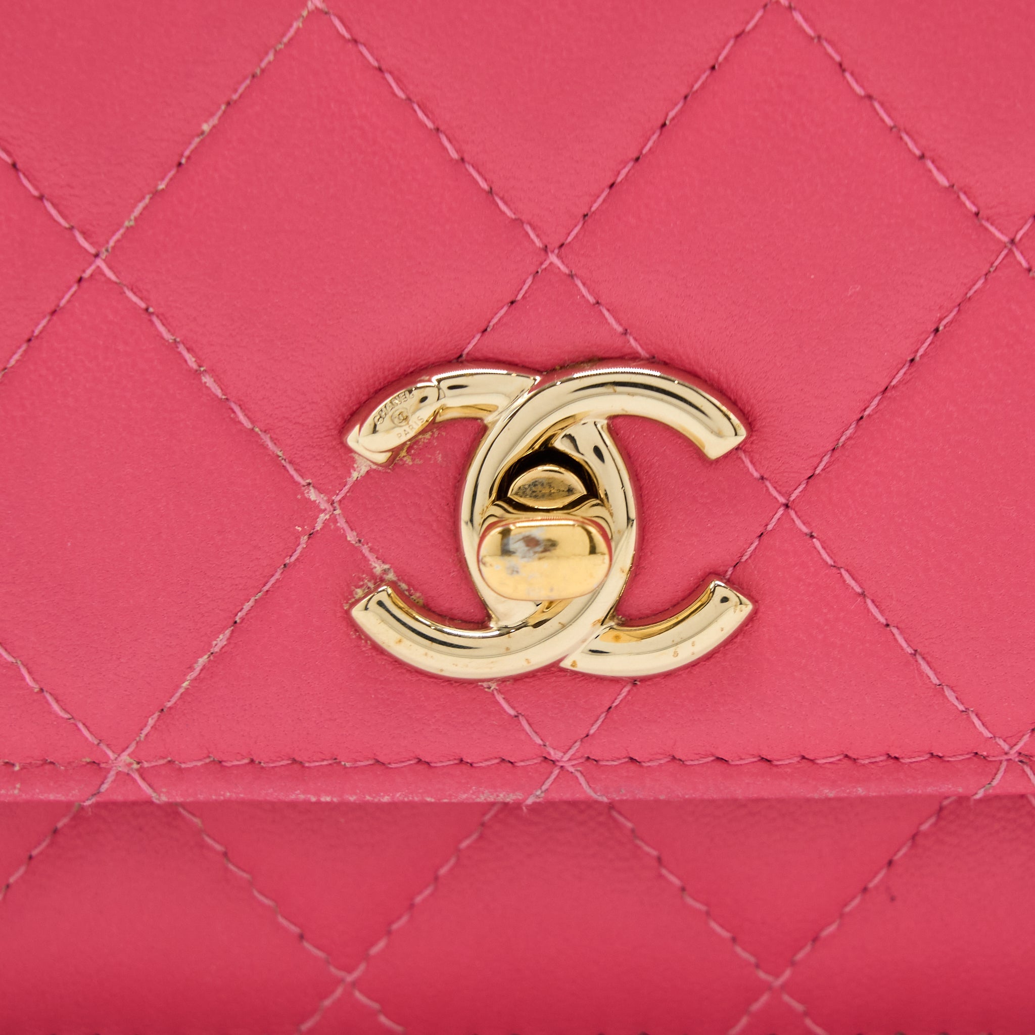 CHANEL TRENDY CC WALLET ON CHAIN LAMBSKIN PINK LGHW