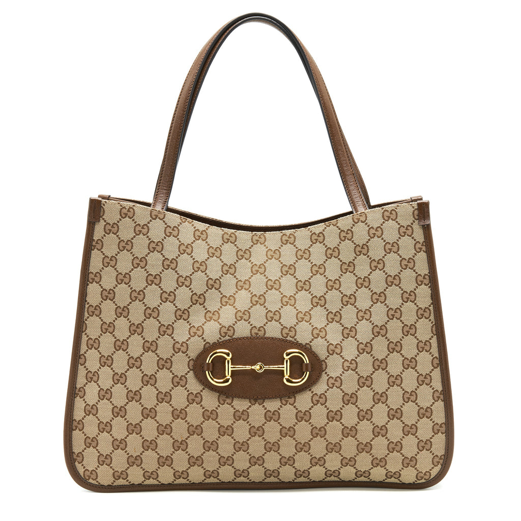 GUCCI 1955 HORSEBIT TOTE BAG BROWN