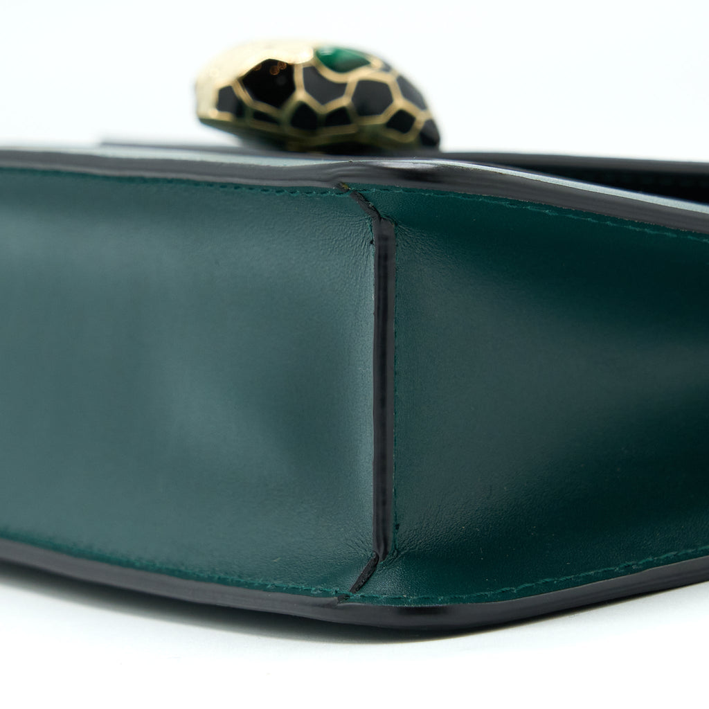 BVLGARI SERPENTI FOREVER CHAIN BAG CALFSKIN GREEN LGHW