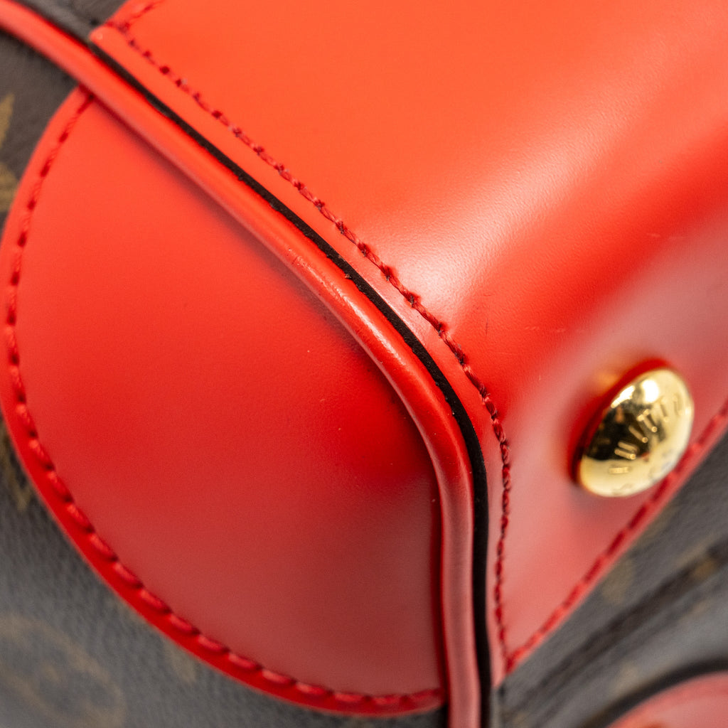 LOUIS VUITTON PHENIX TOP HANDLE SHOULDER BAG MONOGRAM CANVAS RED GHW