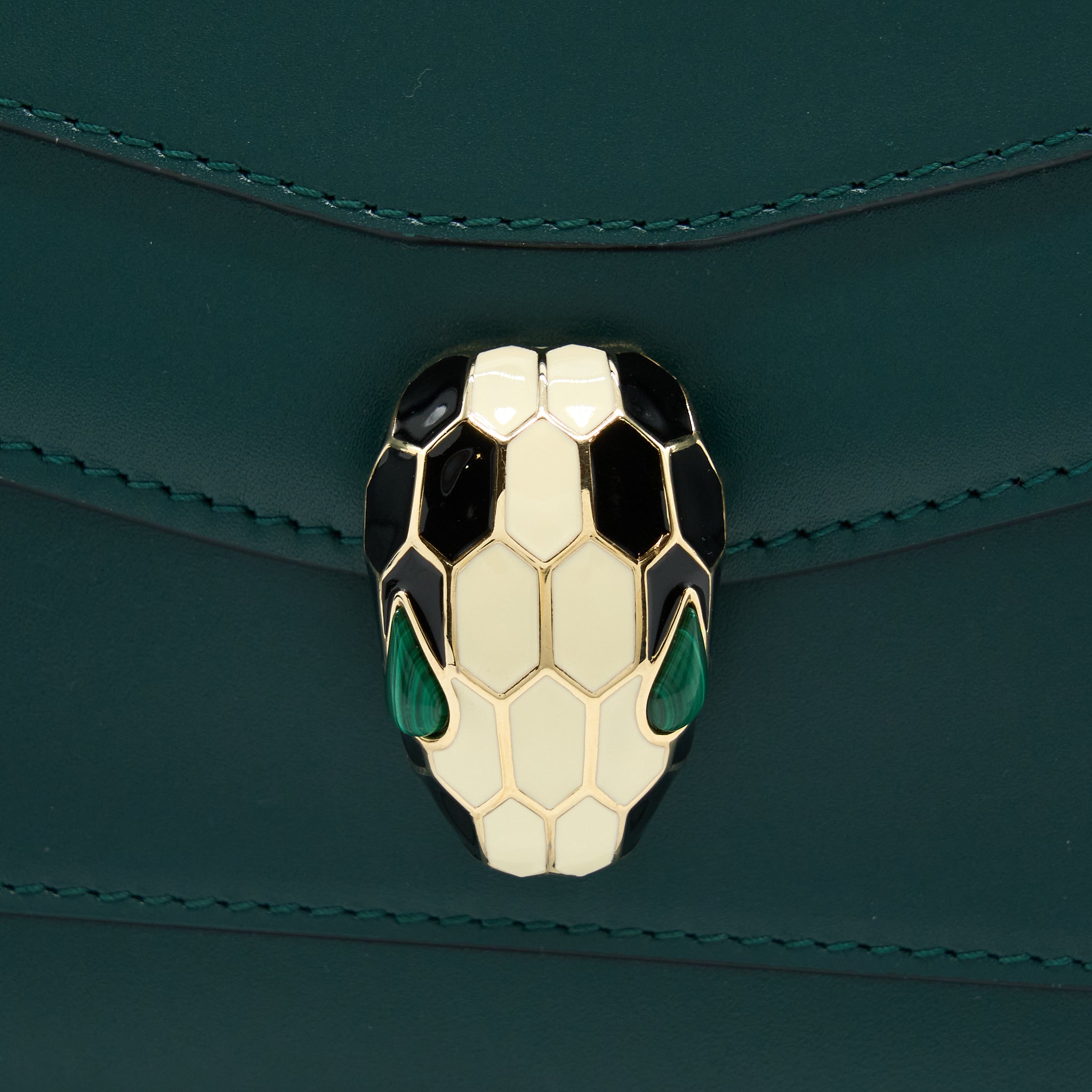 BVLGARI SERPENTI FOREVER CHAIN BAG CALFSKIN GREEN LGHW