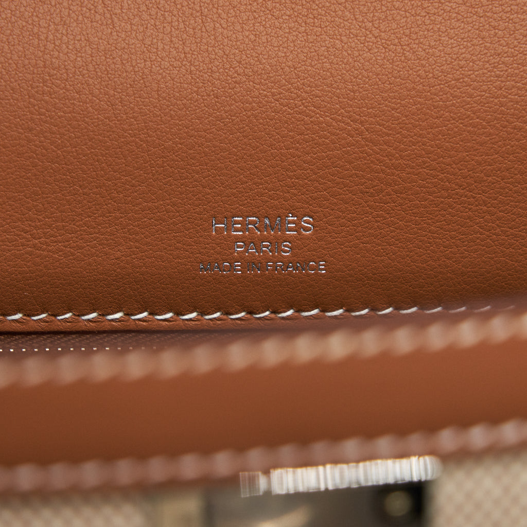 HERMES KELLY 28 TOILE H GOLD / BEIGE SHW
