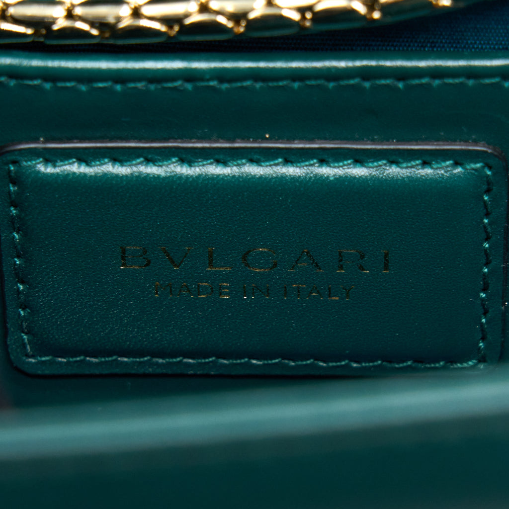 BVLGARI SERPENTI FOREVER CHAIN BAG CALFSKIN GREEN LGHW