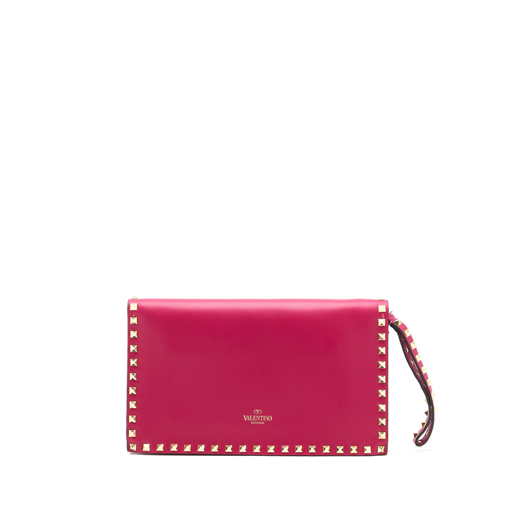 VALENTINO ROCKSTUD CLUTCH RED GHW