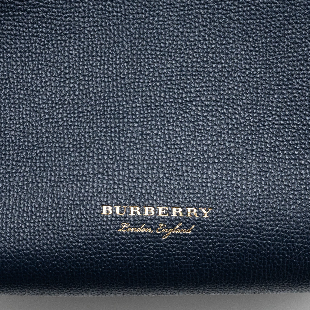 BURBERRY HOUSE CHECK BANNER TOTE BAG CALFSKIN NAVY/MULTICOLOURED GHW