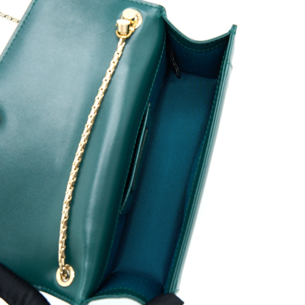 BVLGARI SERPENTI FOREVER CHAIN BAG CALFSKIN GREEN LGHW