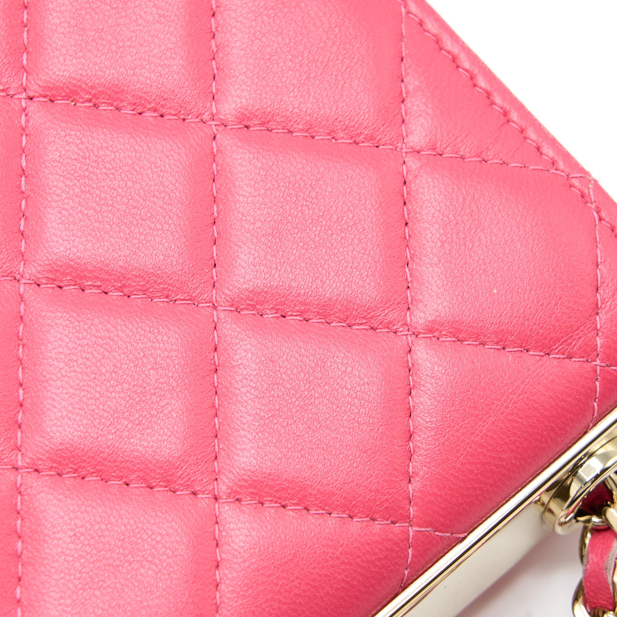 CHANEL TRENDY CC WALLET ON CHAIN LAMBSKIN PINK LGHW