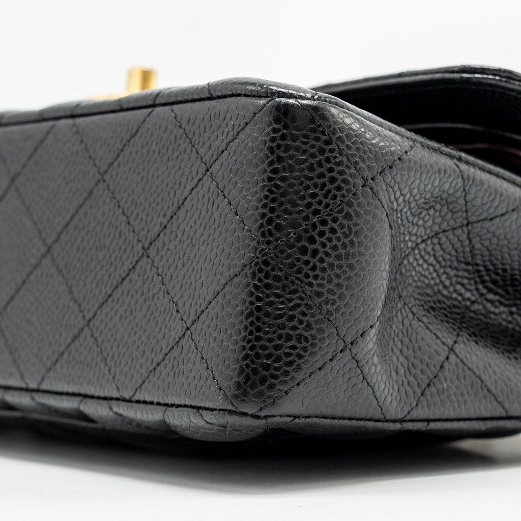 CHANEL SMALL CLASSIC DOUBLE FLAP BAG CAVIAR BLACK GHW