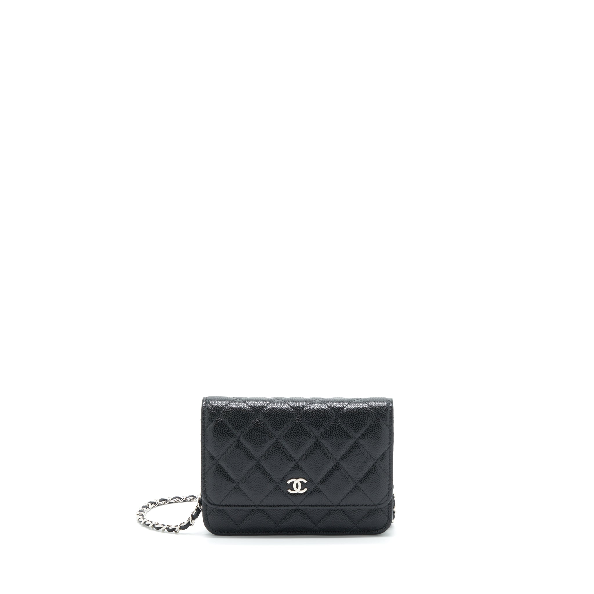 CHANEL MINI WALLET ON CHAIN CAVIAR BLACK SHW