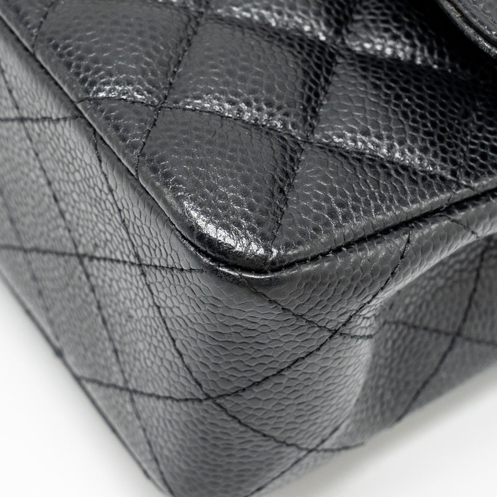 CHANEL SMALL CLASSIC DOUBLE FLAP BAG CAVIAR BLACK GHW
