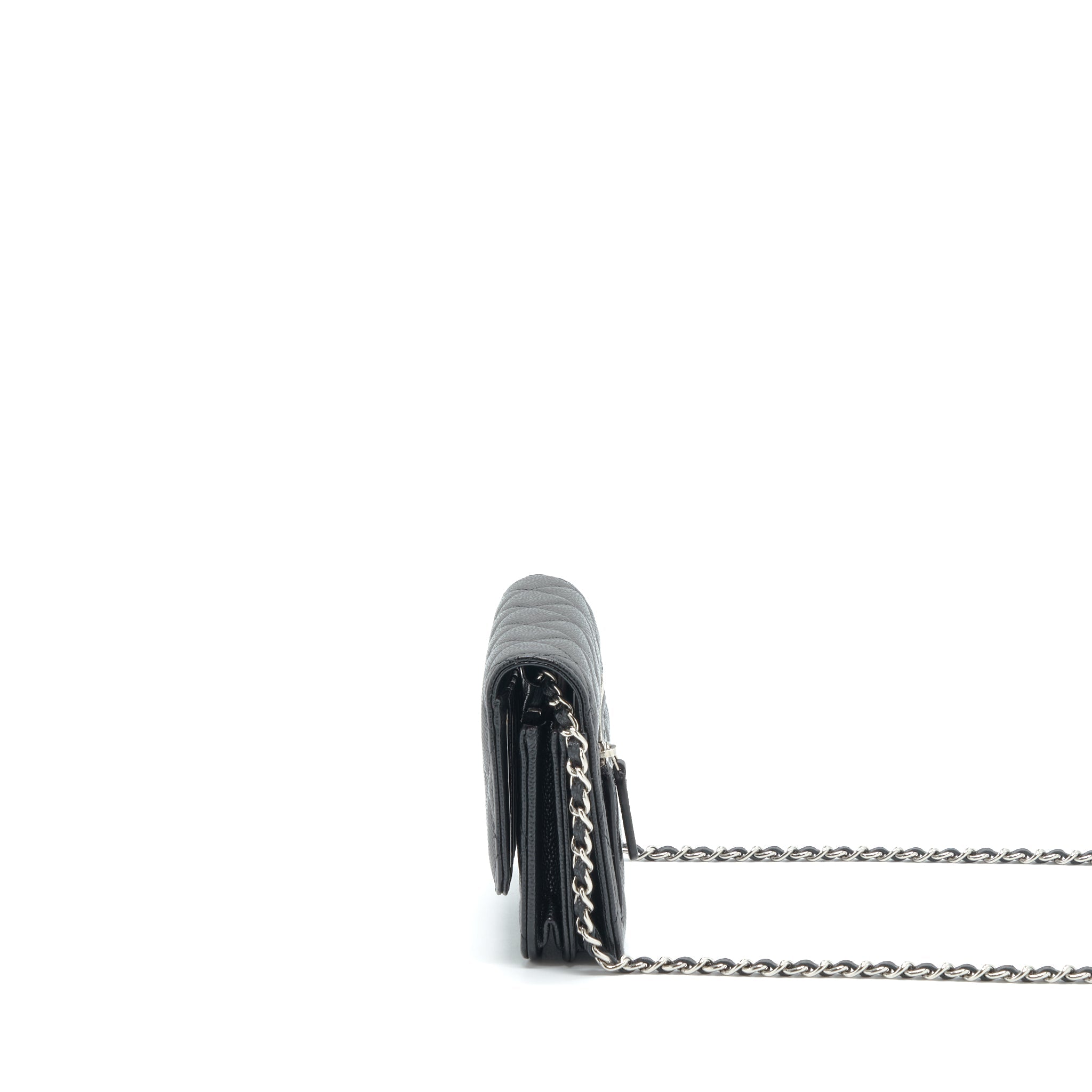 CHANEL MINI WALLET ON CHAIN CAVIAR BLACK SHW