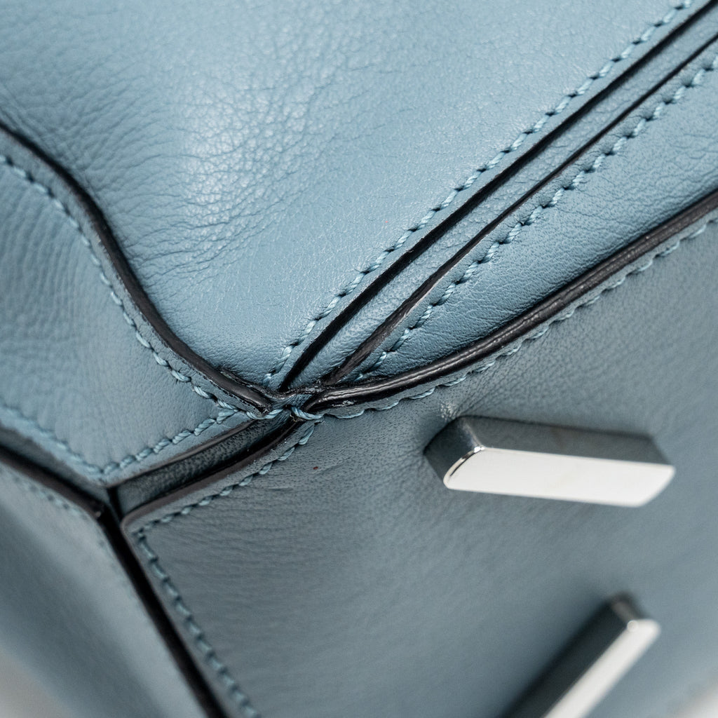 LOEWE SMALL PUZZLE BAG CALFSKIN LIGHT BLUE SHW