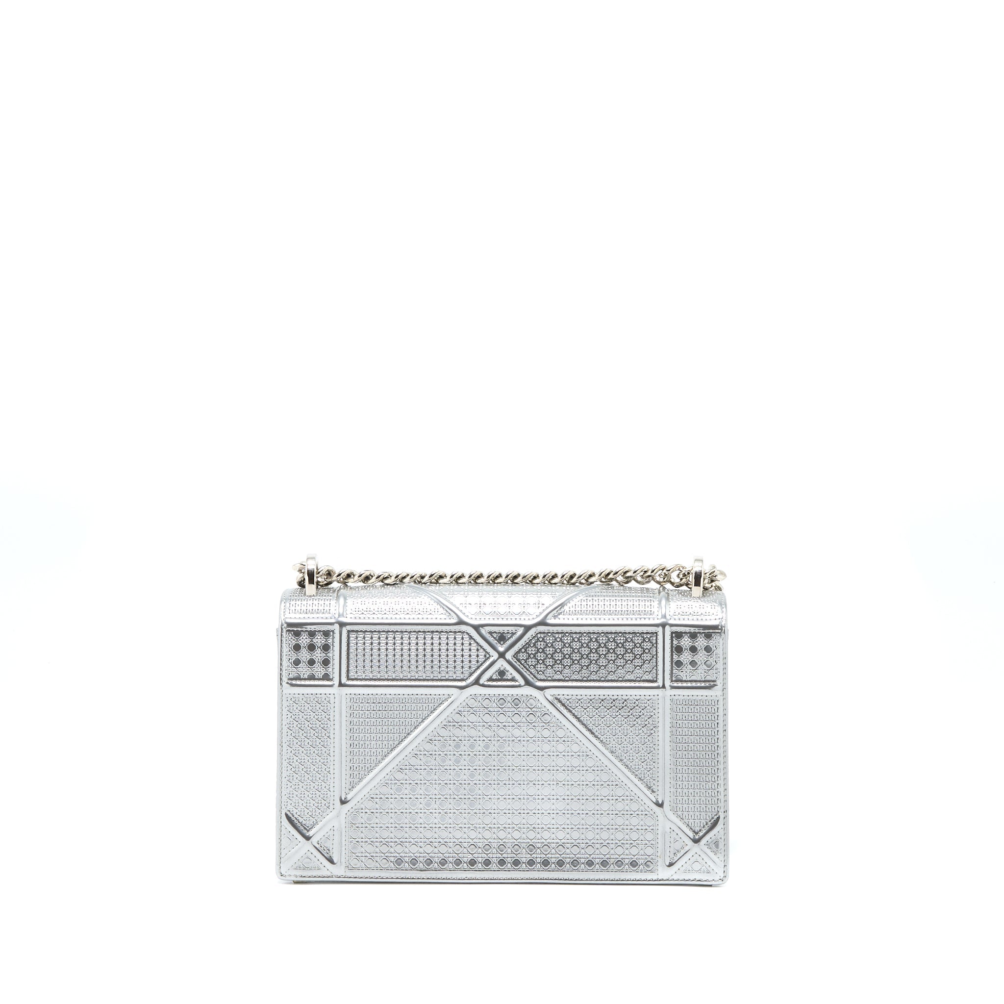DIOR MEDIUM DIORMA BAG IN METALLIC SILVER SHW