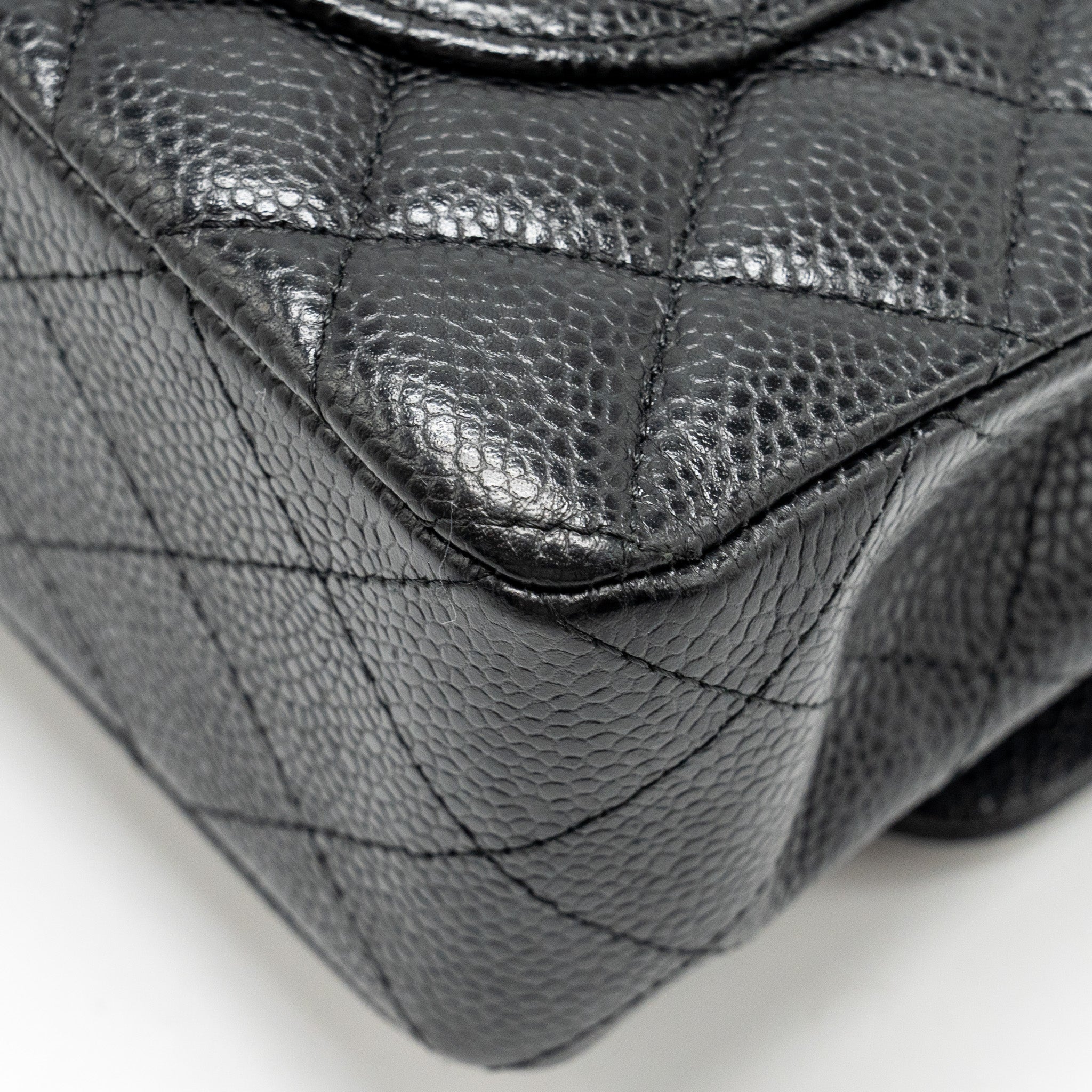 CHANEL SMALL CLASSIC DOUBLE FLAP BAG CAVIAR BLACK GHW