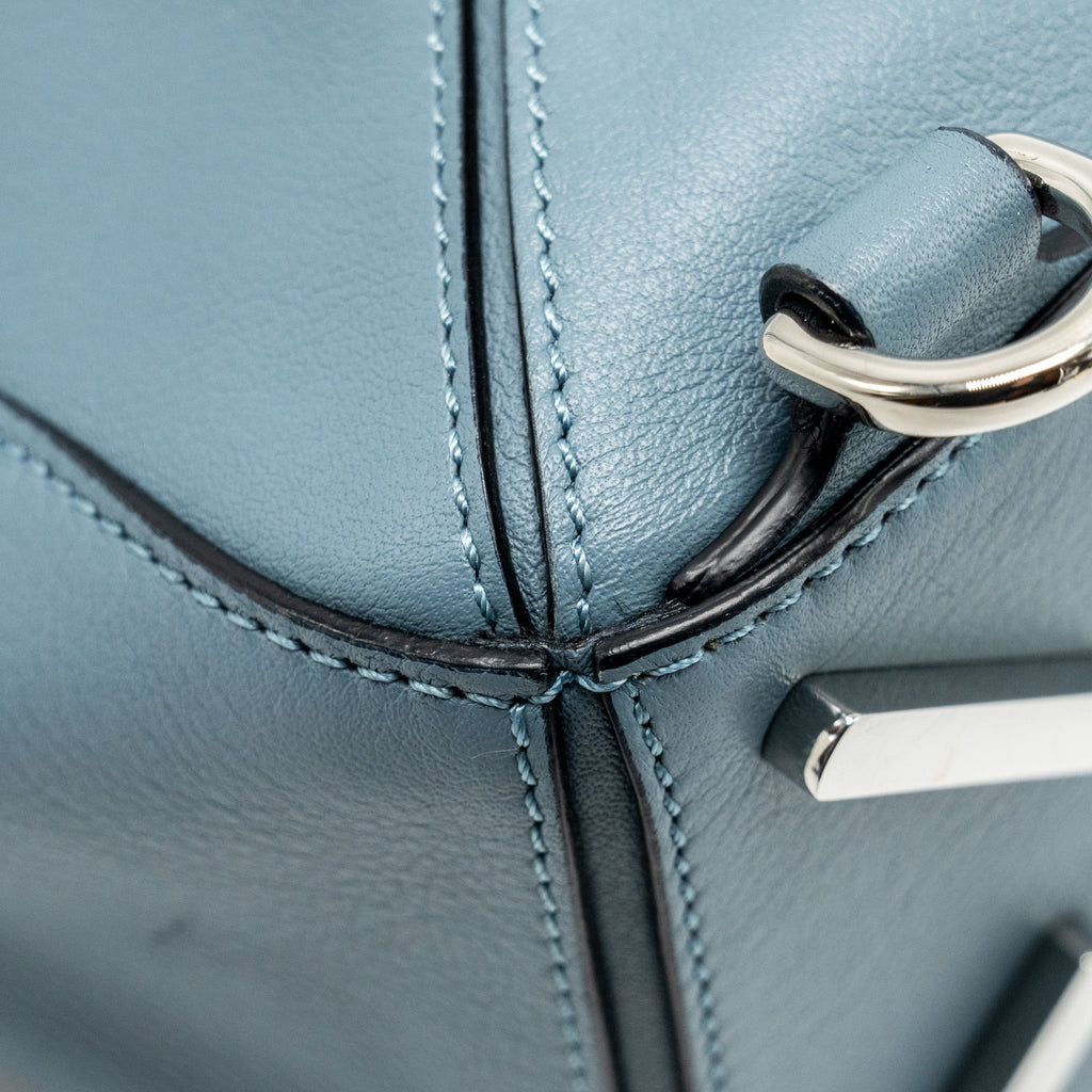 LOEWE SMALL PUZZLE BAG CALFSKIN LIGHT BLUE SHW