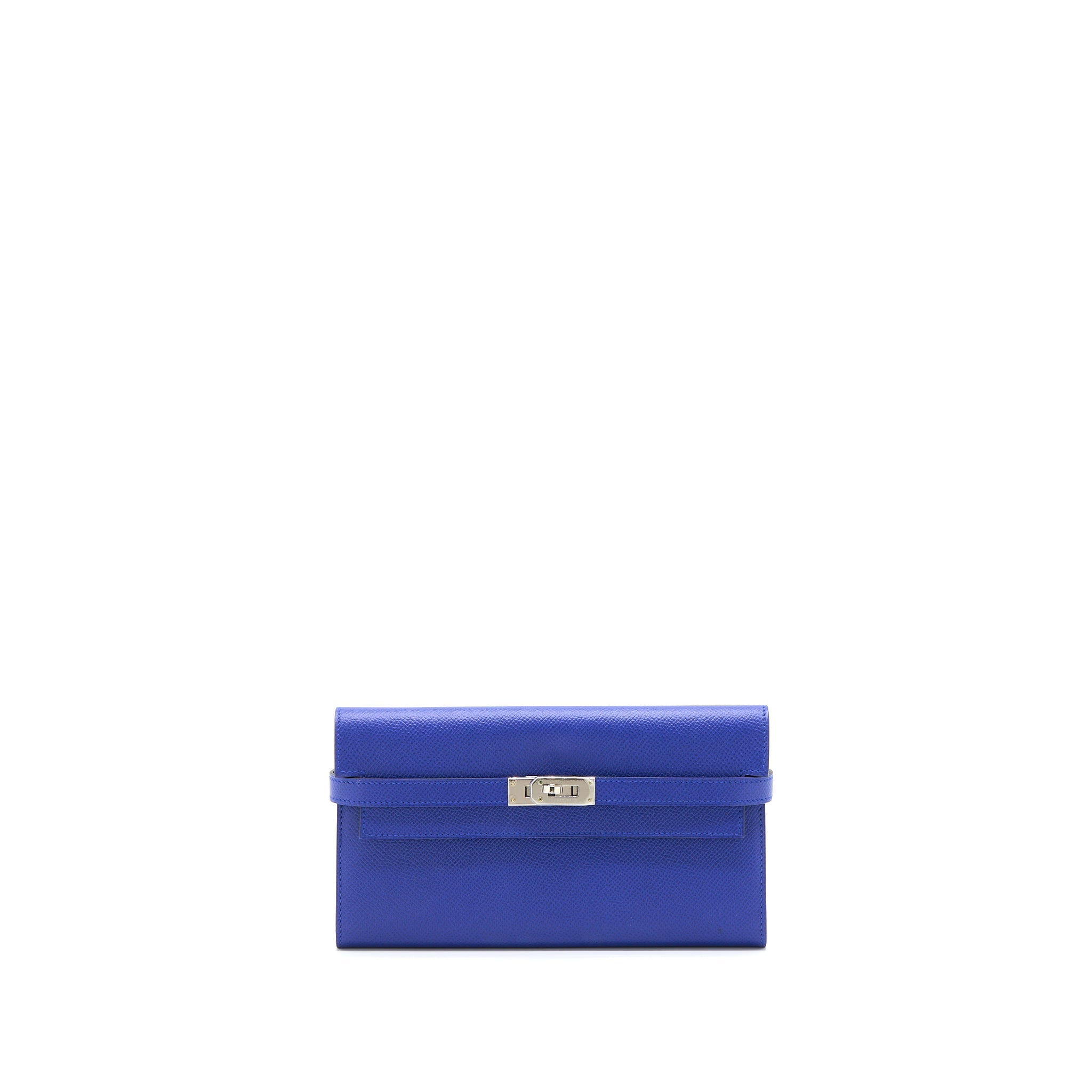 HERMES KELLY LONG WALLET EPSOM BLUE ELECTRIC SHW
