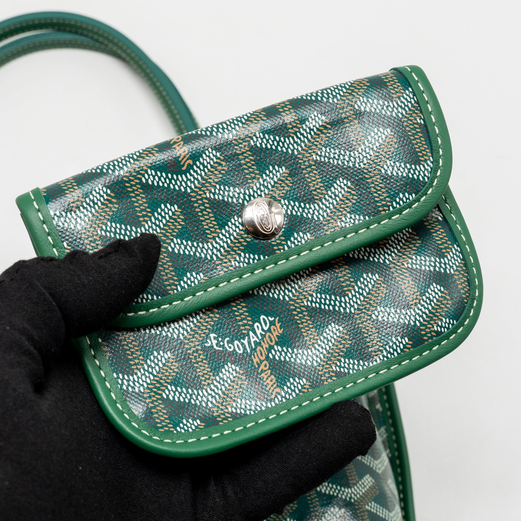GOYARD MINI ANJOU TOTE GOYARDINE CANVAS/CALFSKIN GREEN SHW