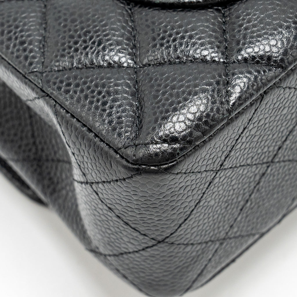 CHANEL SMALL CLASSIC DOUBLE FLAP BAG CAVIAR BLACK GHW