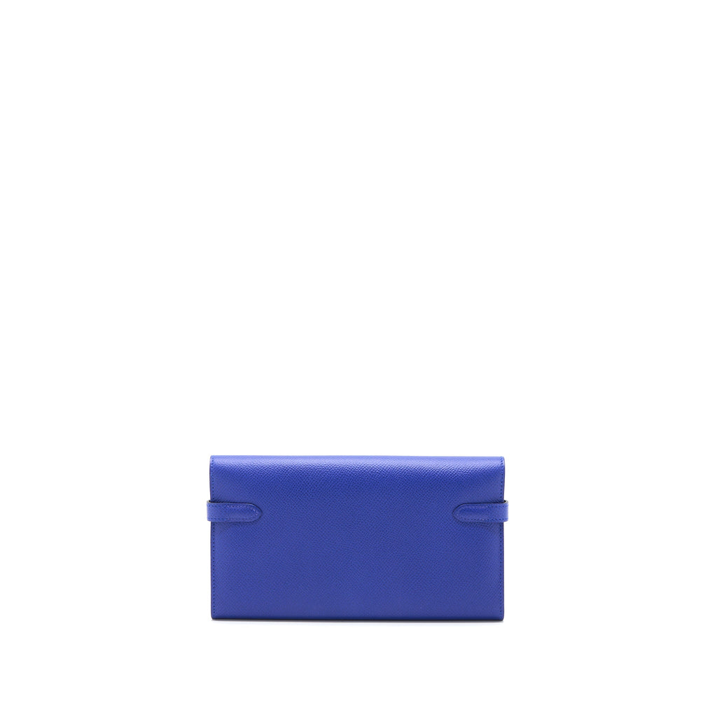 HERMES KELLY LONG WALLET EPSOM BLUE ELECTRIC SHW