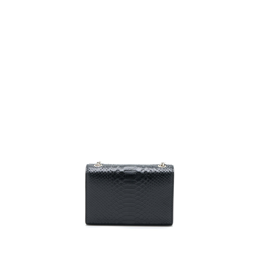 SAINT LAURENT SMALL KATE PYTHON EMBOSSED CALFSKIN BLACK SHW