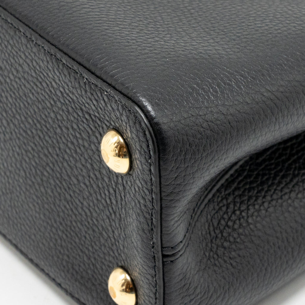 LOUIS VUITTON CAPUCINES MM TAURILLON LEATHER BLACK GHW