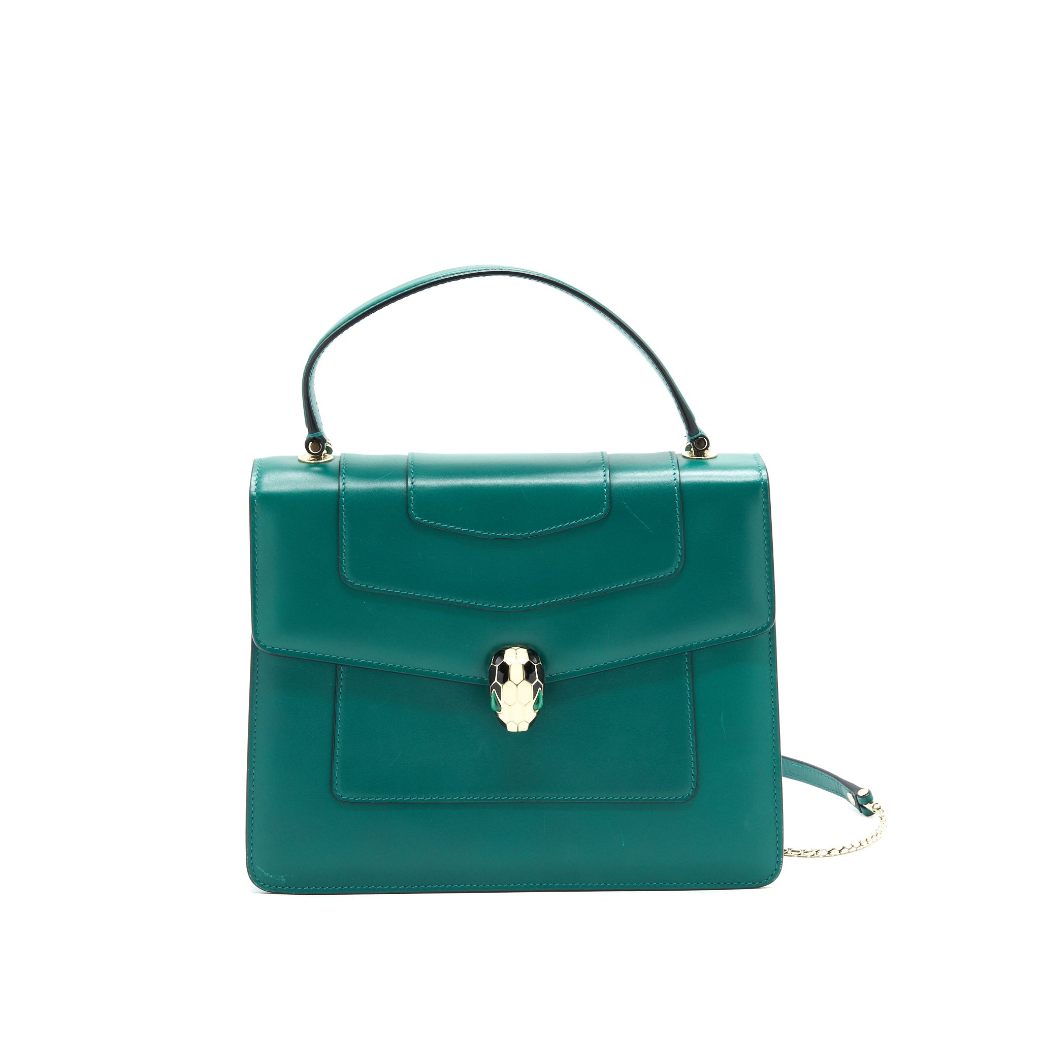 BVLGARI TOP HANDLE SERPENTI FOREVER BAG GREEN