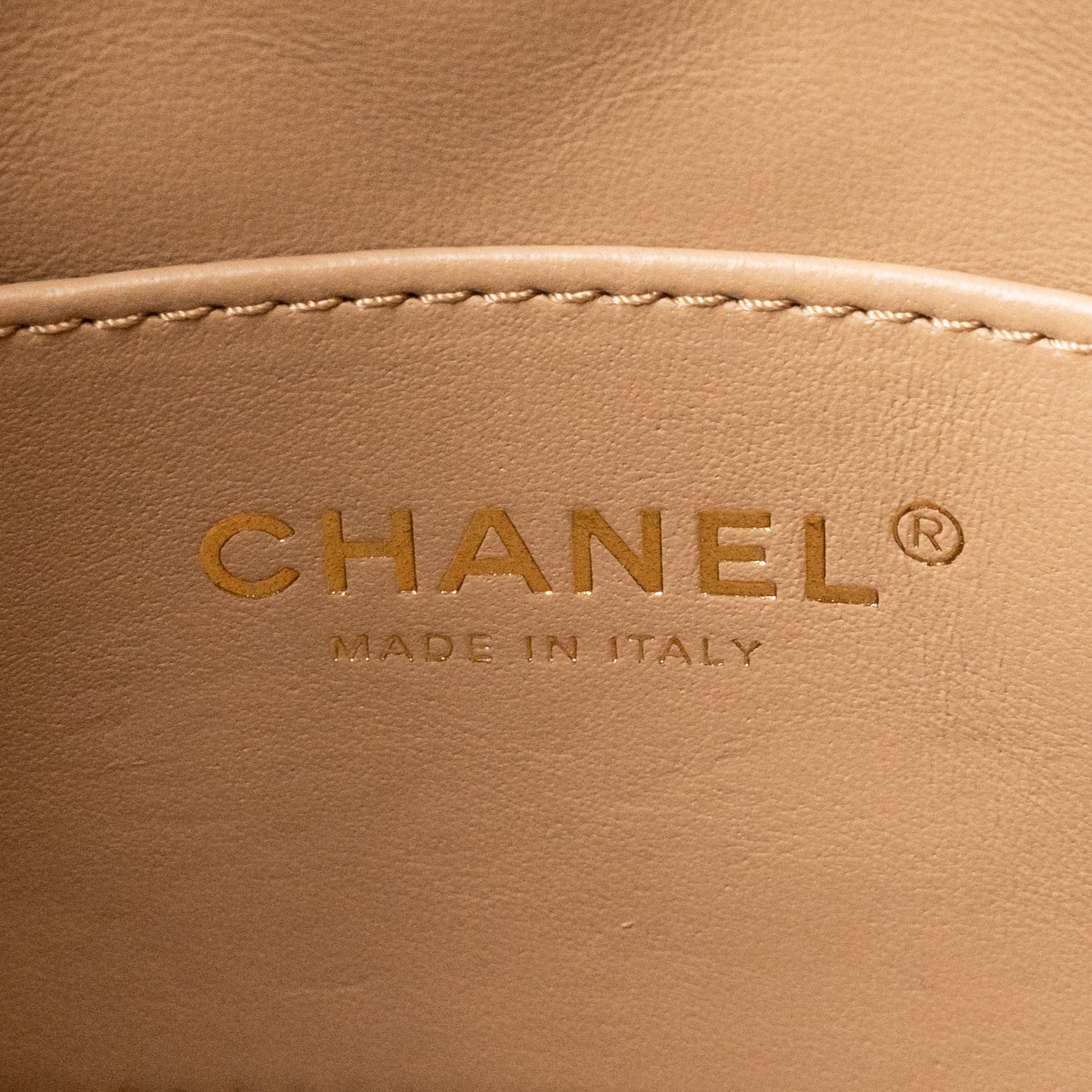 CHANEL PEARL CRUSH HOBO BAG LAMBSKIN BEIGE GHW (MICROCHIP)