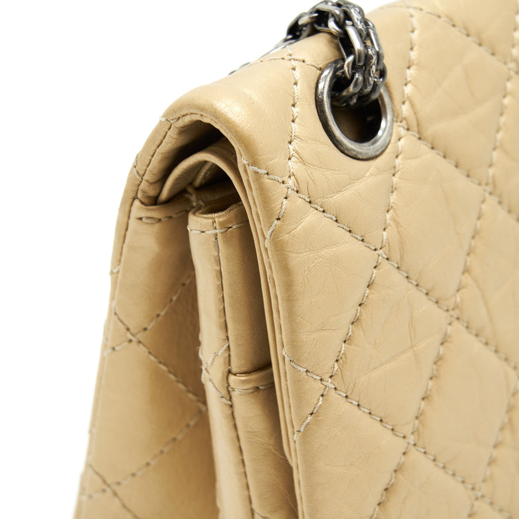 CHANEL 2.55 REISSUE 226 DOUBLE FLAP BAG RUTHENIUM HARDWARE