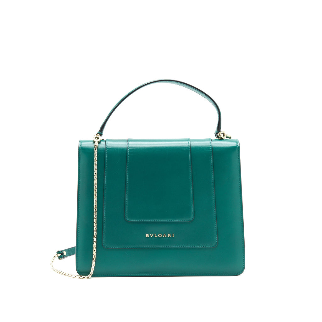 BVLGARI TOP HANDLE SERPENTI FOREVER BAG GREEN