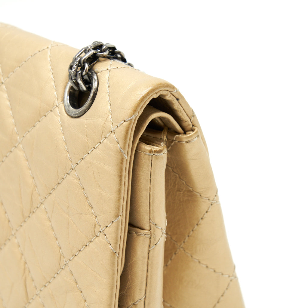 CHANEL 2.55 REISSUE 226 DOUBLE FLAP BAG RUTHENIUM HARDWARE