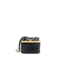 CHANEL KISS LOCK CLASP BAG LAMBSKIN BLACK BRUSHED GHW