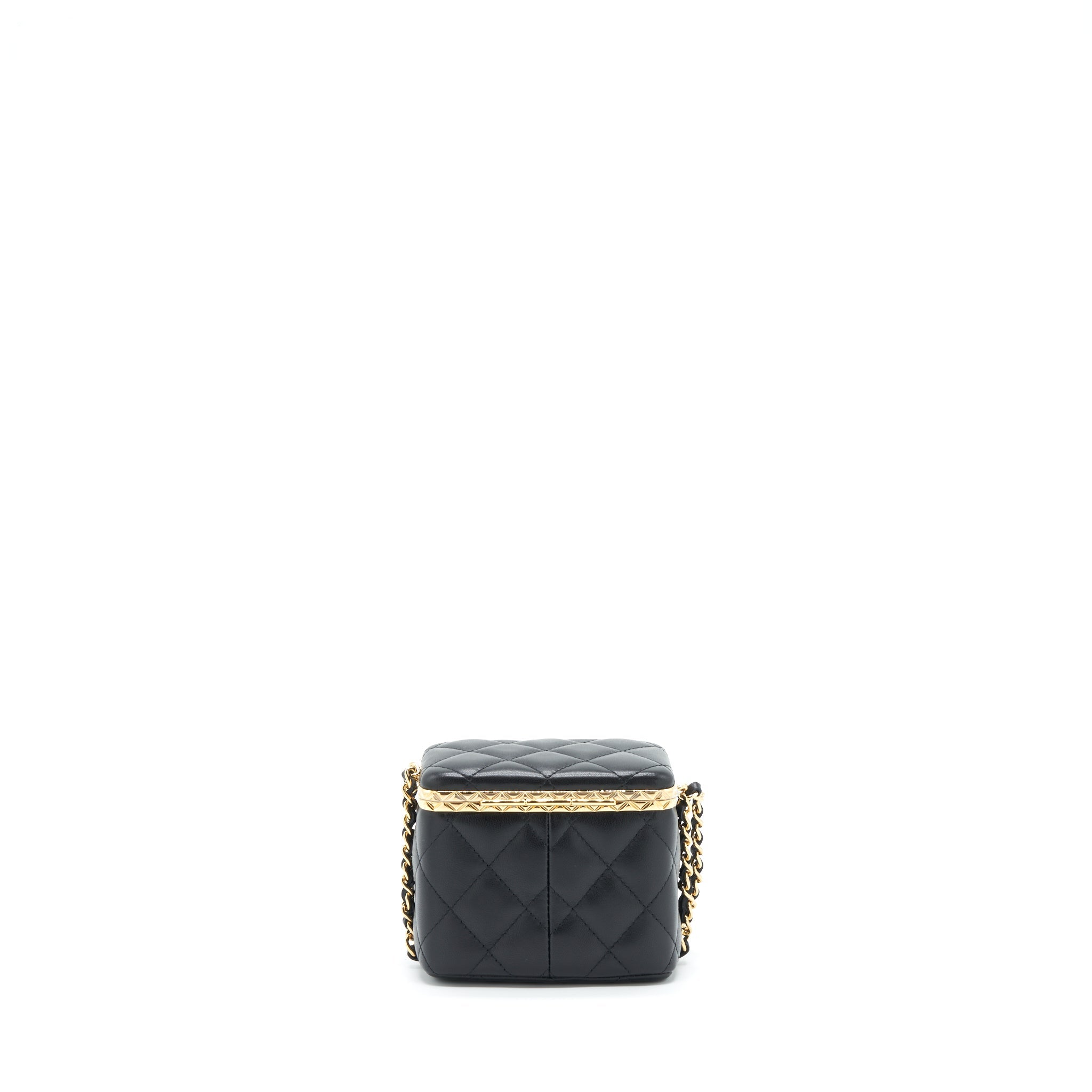 CHANEL 22S SMALL CLIC FLAP VANITY WITH CHAIN LAMBSKIN BLACK LGHW