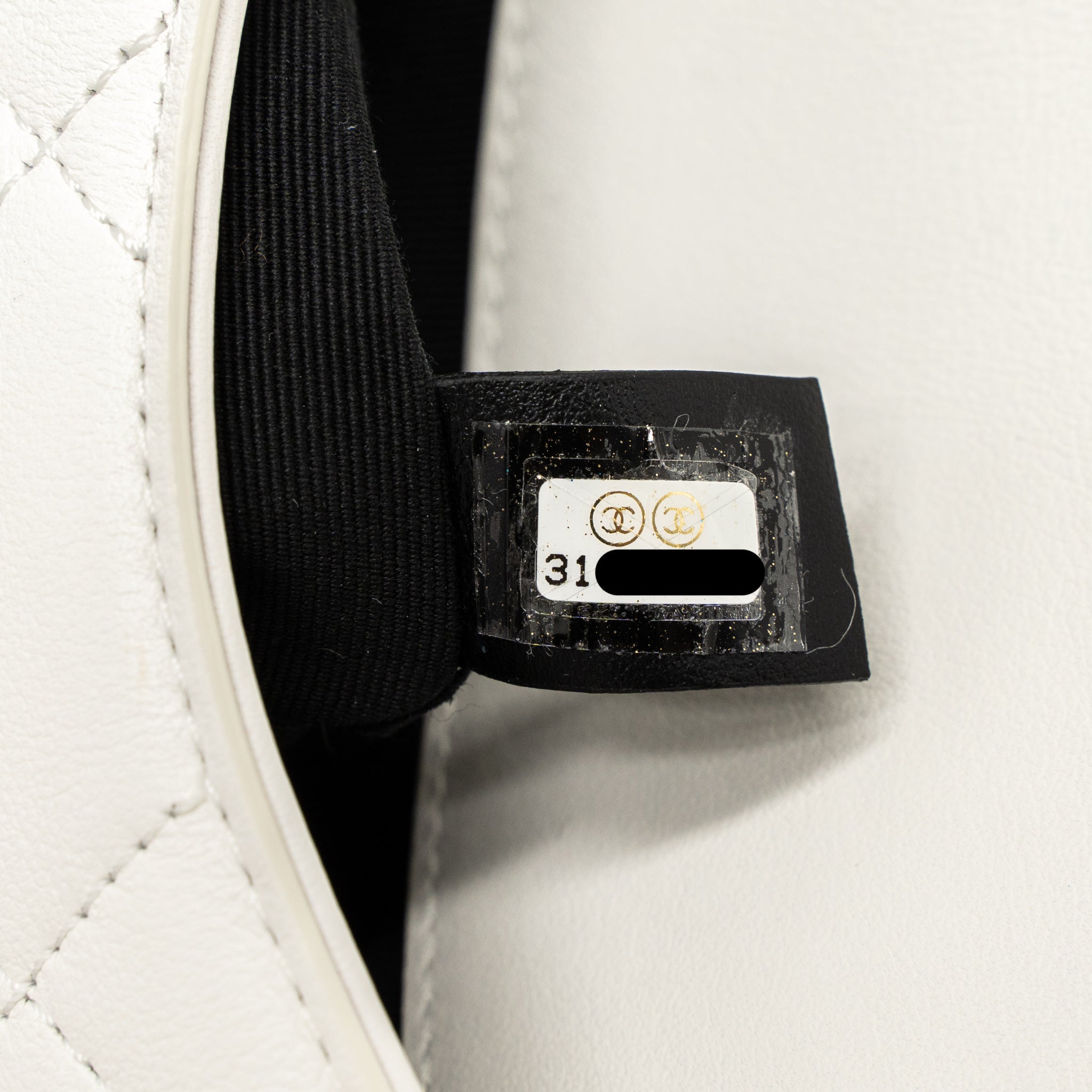 CHANEL CROSSBODY SQUARE FLAP BAG LAMBSKIN WHITE BRUSHED GHW