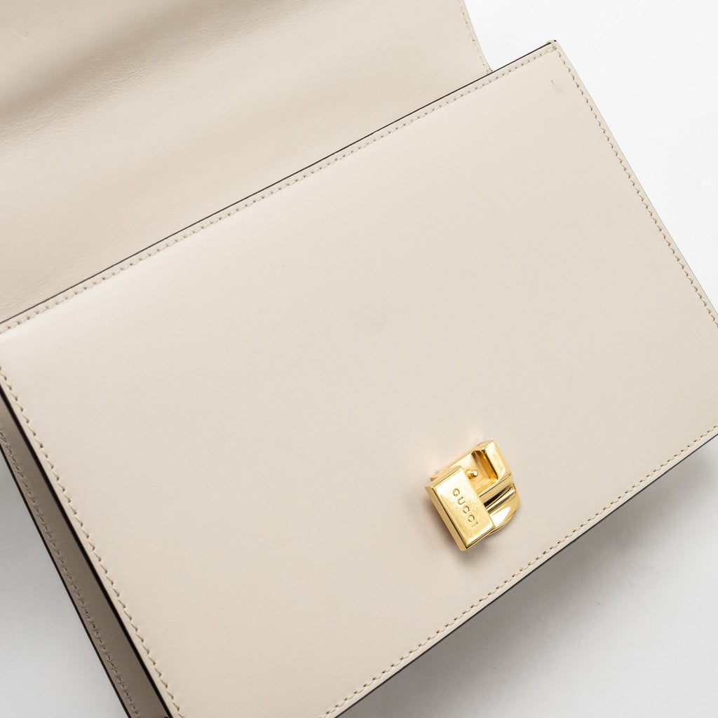 GUCCI MEDIUM SYLVIE BAG CALFSKIN WHITE GHW