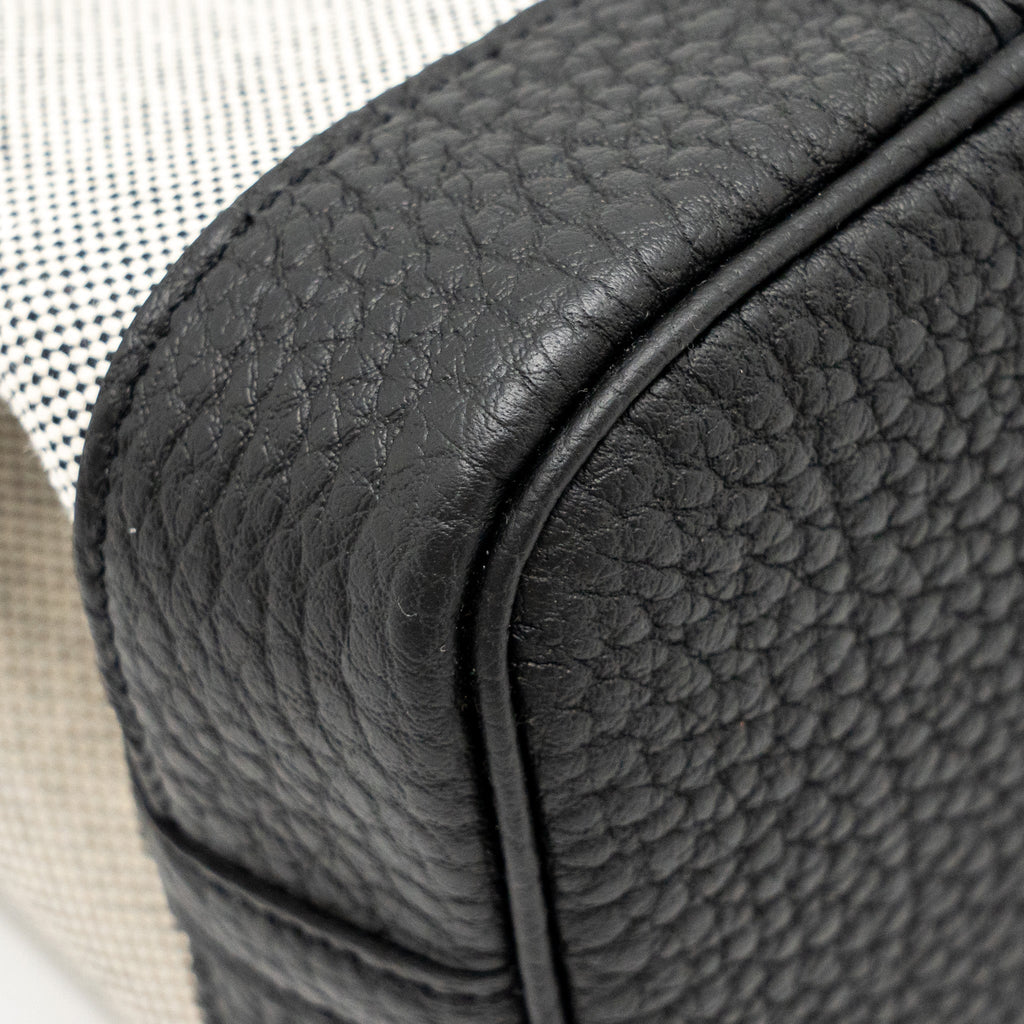 HERMES GARDEN PARTY 23 CANVAS/NEGONDA ECRU-BLACK/BLACK SHW