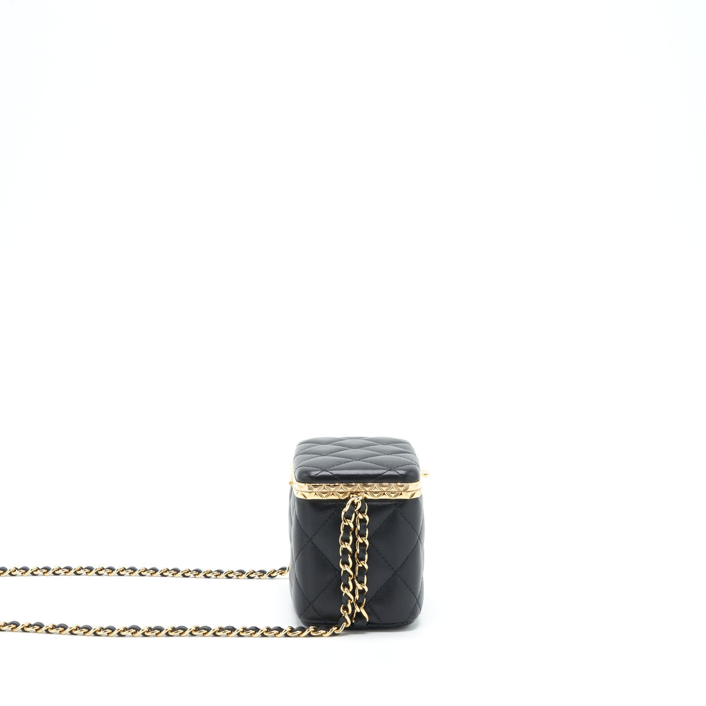 CHANEL 22S SMALL CLIC FLAP VANITY WITH CHAIN LAMBSKIN BLACK LGHW