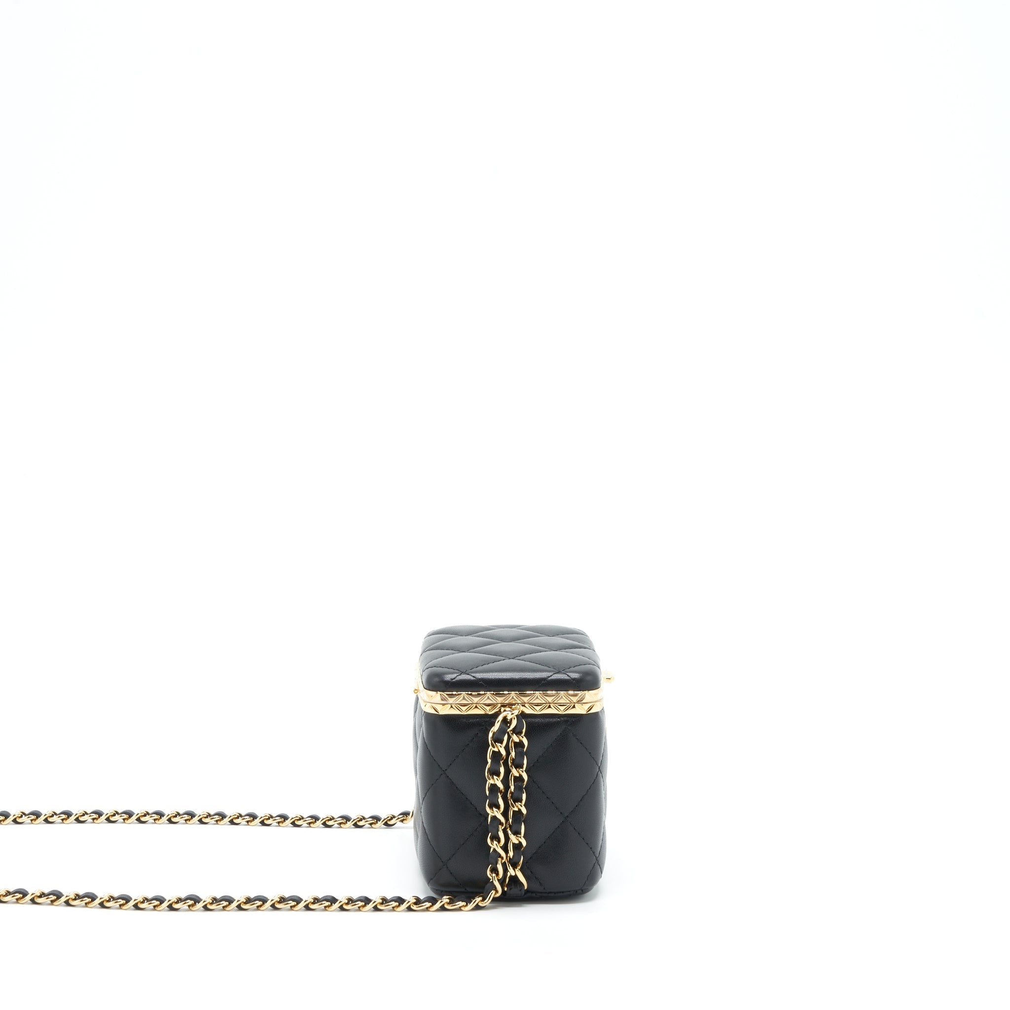 CHANEL 22S SMALL CLIC FLAP VANITY WITH CHAIN LAMBSKIN BLACK LGHW