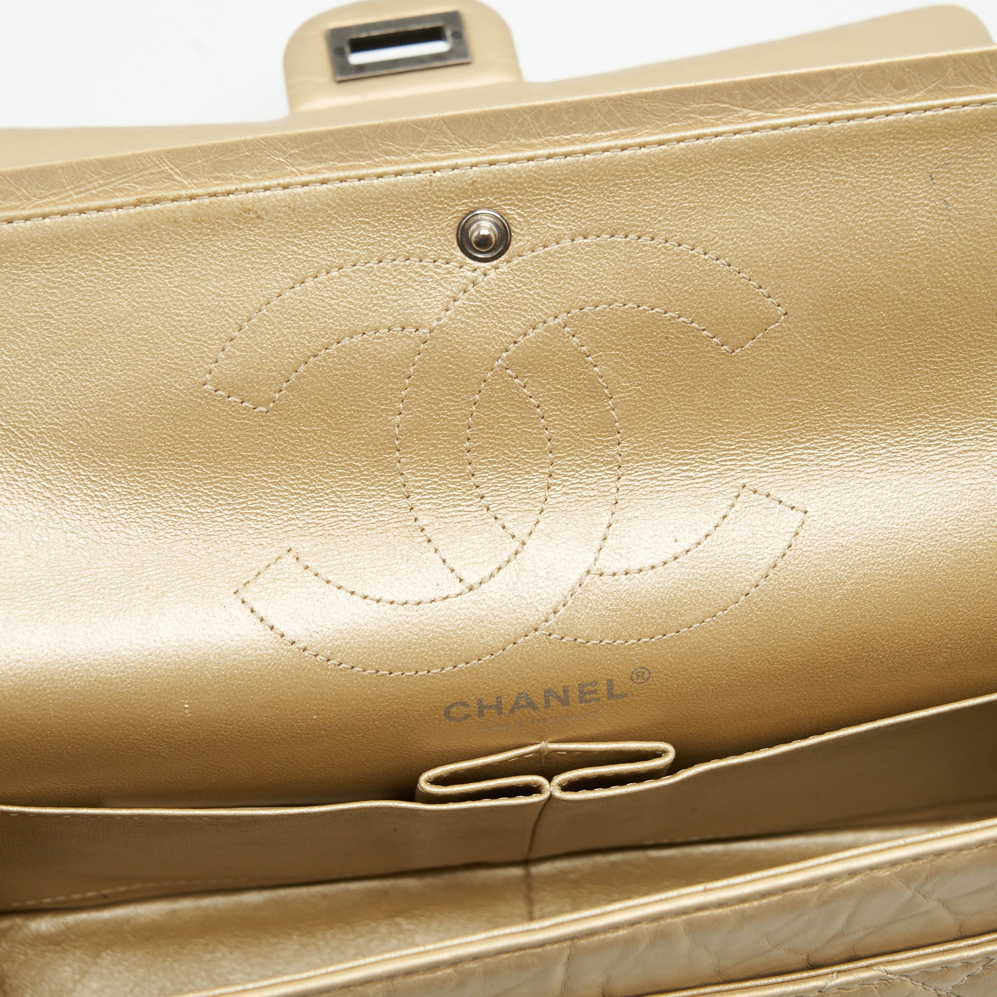 CHANEL 2.55 REISSUE 226 DOUBLE FLAP BAG RUTHENIUM HARDWARE