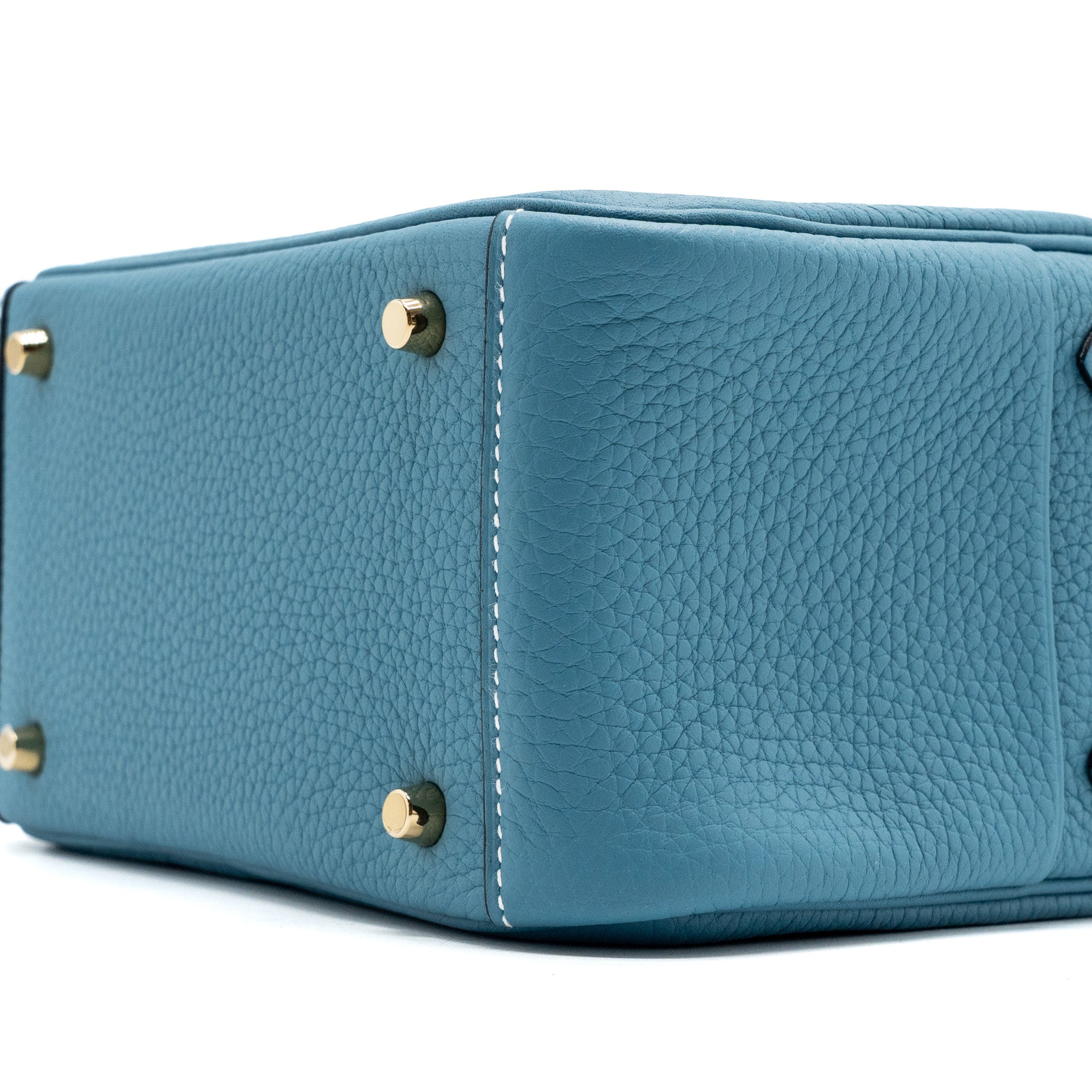HERMES MINI LINDY CLEMENCE BLUE JEANS GHW