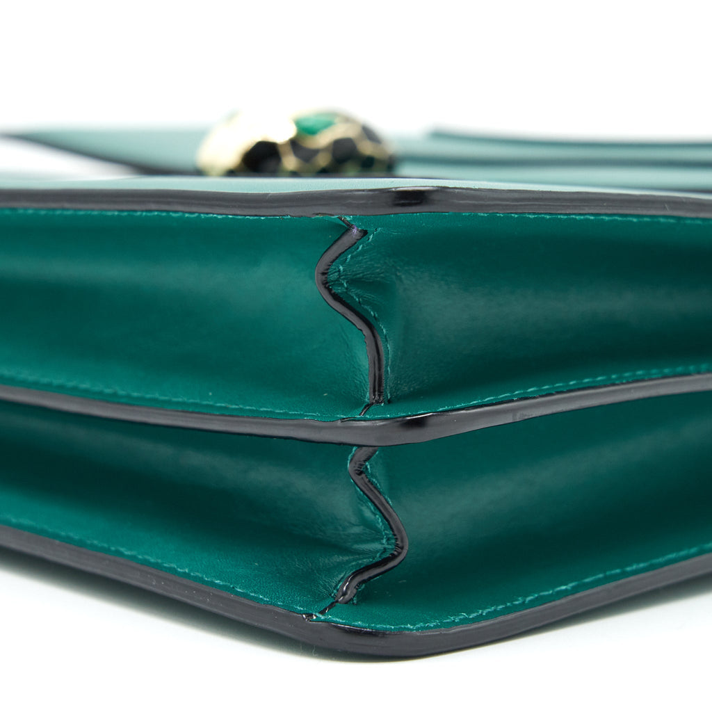 BVLGARI TOP HANDLE SERPENTI FOREVER BAG GREEN