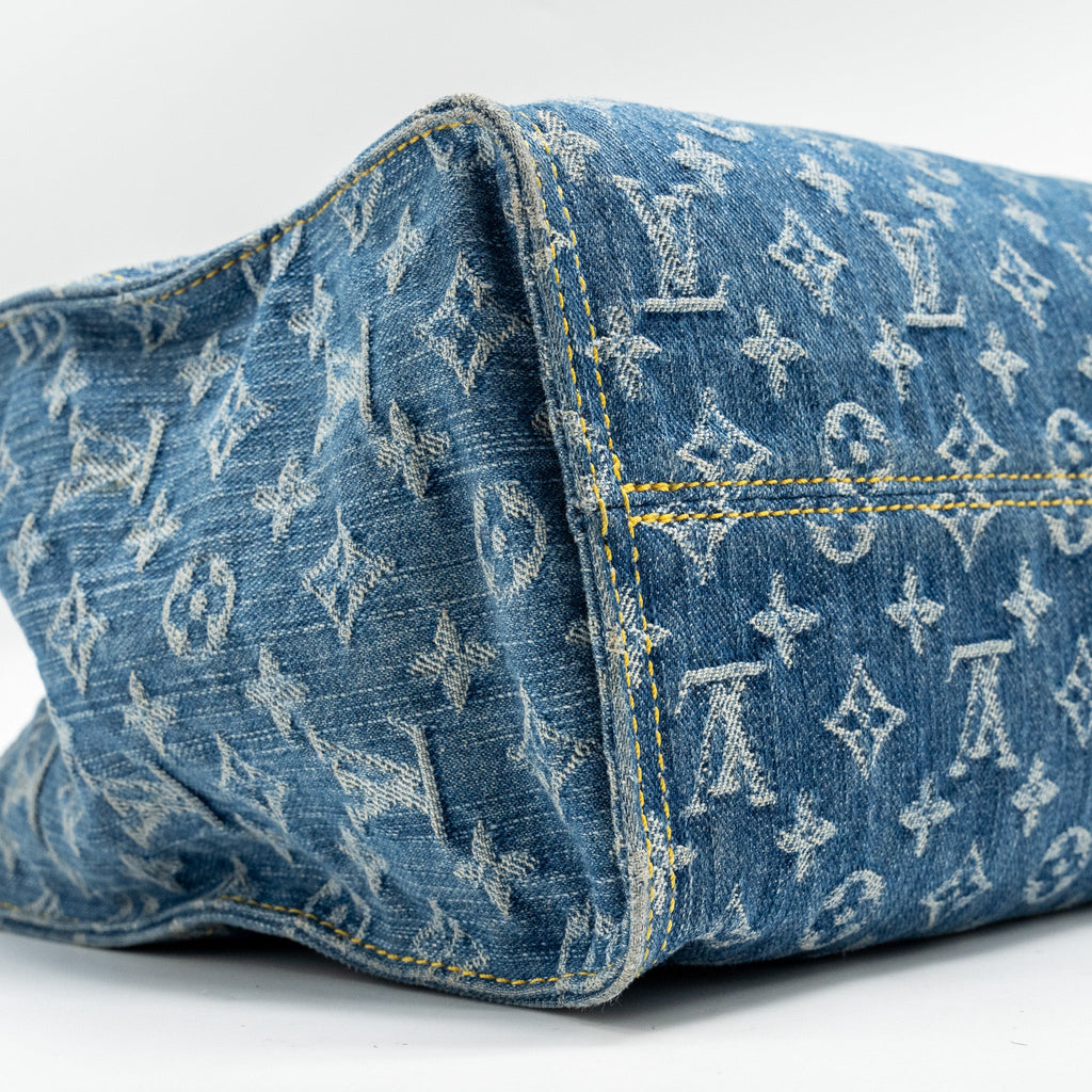 LOUIS VUITTON ONTHEGO MM REMIX MONOGRAM DENIM BLUE GHW