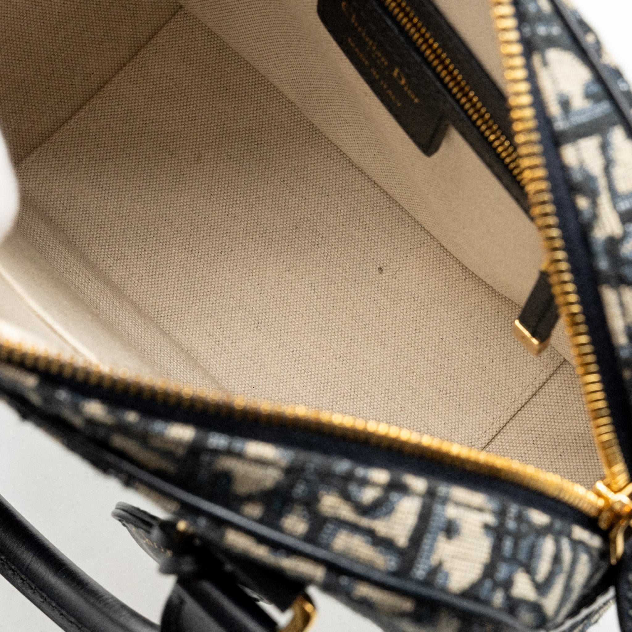 DIOR MEDIUM BOWLING BAG DIOR OBLIQUE CANVAS BLUE GHW
