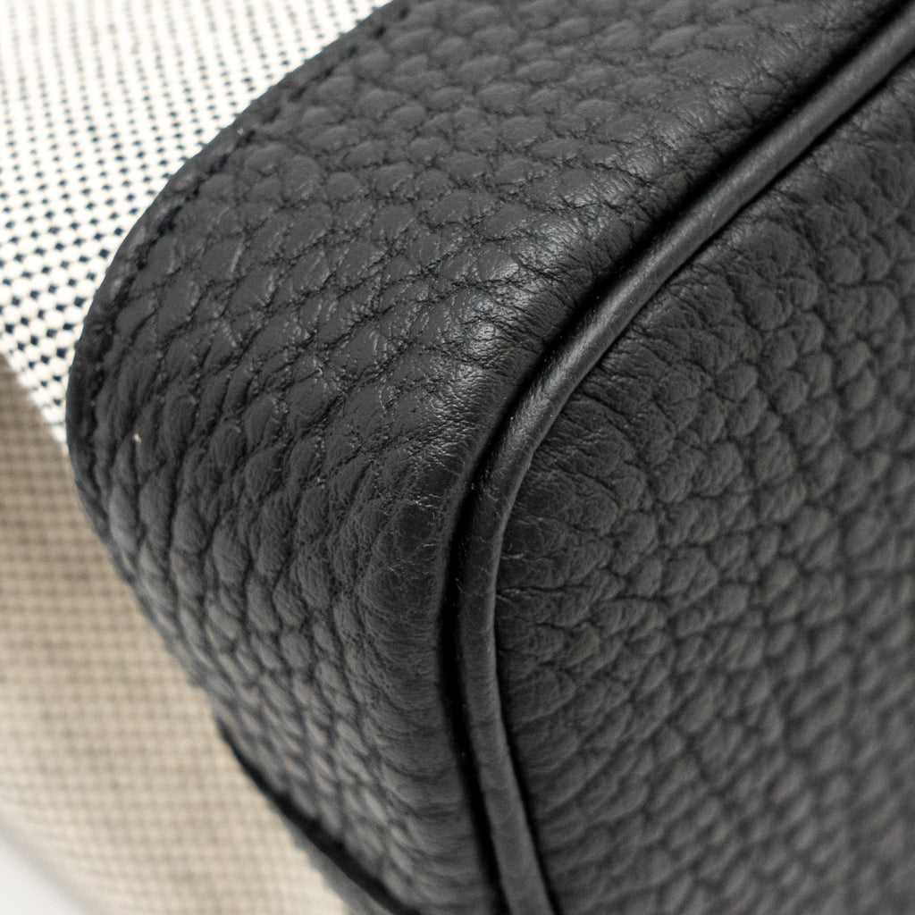 HERMES GARDEN PARTY 23 CANVAS/NEGONDA ECRU-BLACK/BLACK SHW