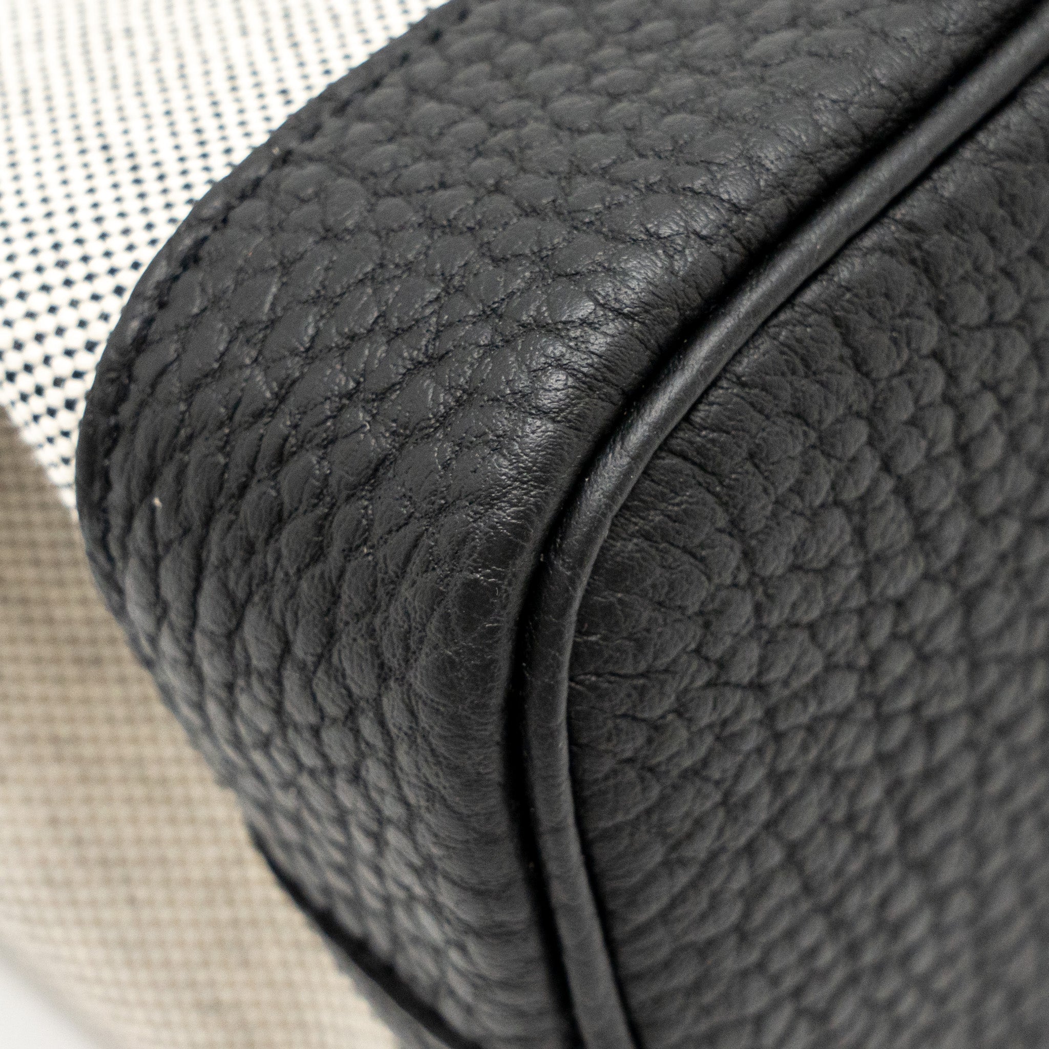 HERMES GARDEN PARTY 23 CANVAS/NEGONDA ECRU-BLACK/BLACK SHW
