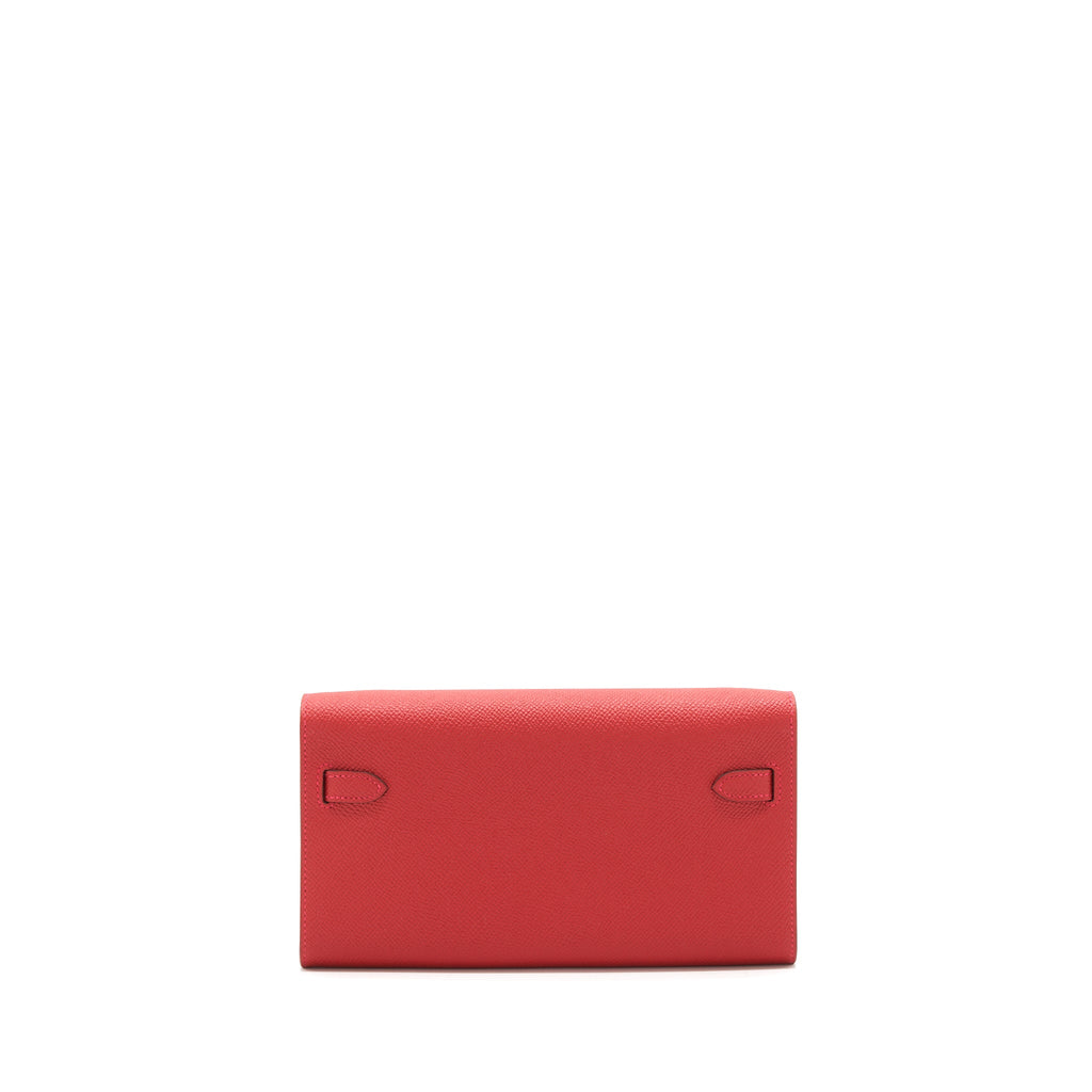 HERMES KELLY TO GO EPSOM ROUGE CASAQUE GHW
